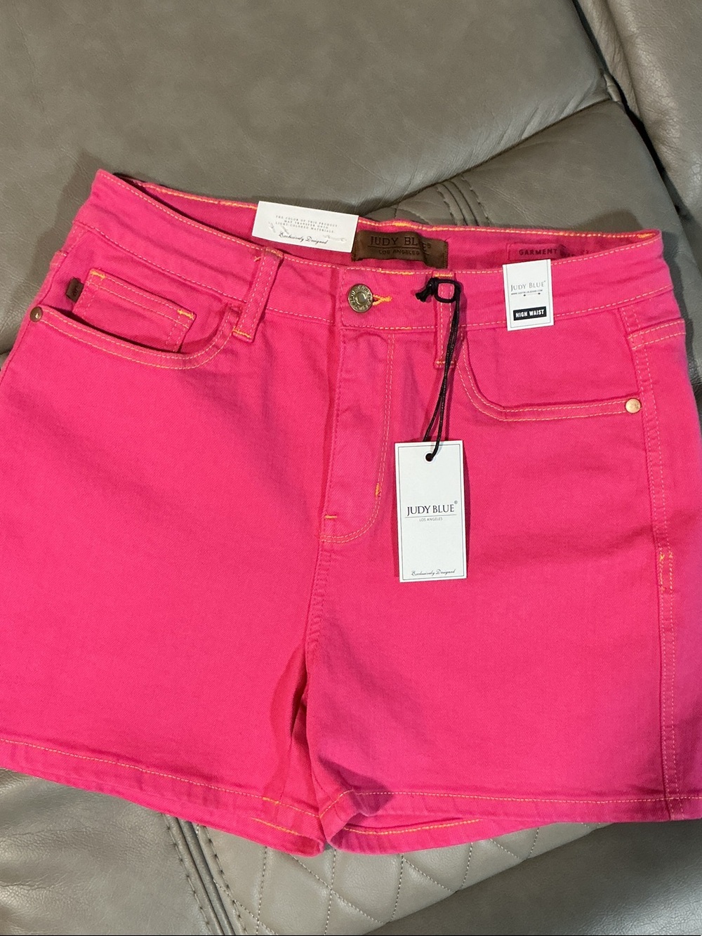Judy Blue Vibrant Pink High-Rise Denim Shorts